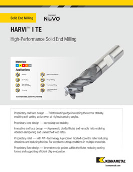 HARVI™ I TE – High-Performance Solid End Milling